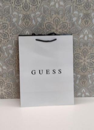 Фірмовий пакет під сумку взуття або гаманець білий подарунковий в стилі guess гесс гуес1 фото