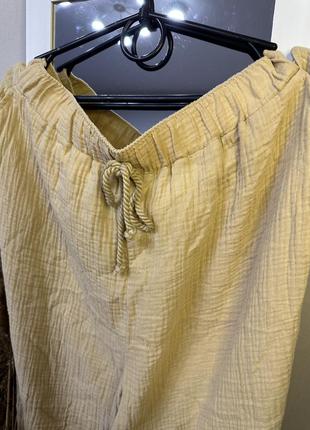 Бежевые муслиновые брюки george.3 фото