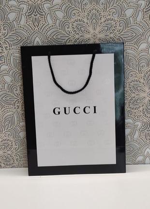 Фирменный пакет под сумку обуви или кошелек белый подарочный в стиле gucci гуччи