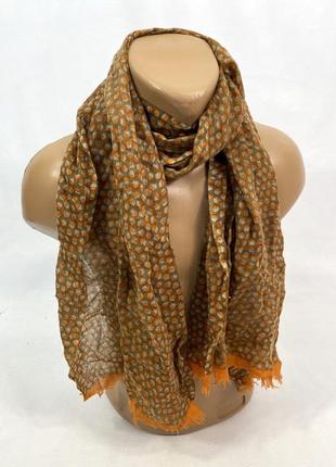 Шарф оранжевый с узорами  стильный,  фирменный, Cropo polo