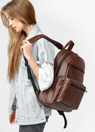 Жіночий рюкзак sambag zard з відділенням під ноутбук - шоколад.6 фото