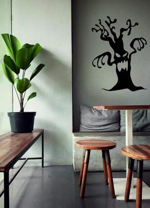 Декоративне настінне панно «хеллоуїн, силует дерева», декор на стіну6 фото
