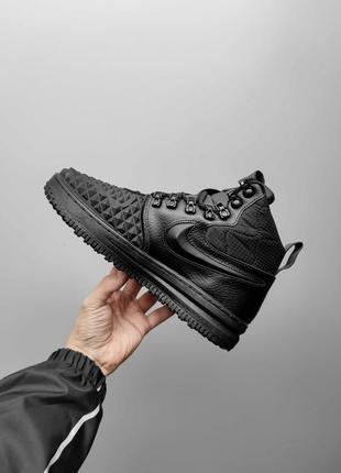 Мужские зимние кроссовки nike lunar force duckboot черные кожаные до -21*с с мехом найк лунар (bon)6 фото