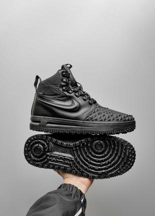 Мужские зимние кроссовки nike lunar force duckboot черные кожаные до -21*с с мехом найк лунар (bon)8 фото