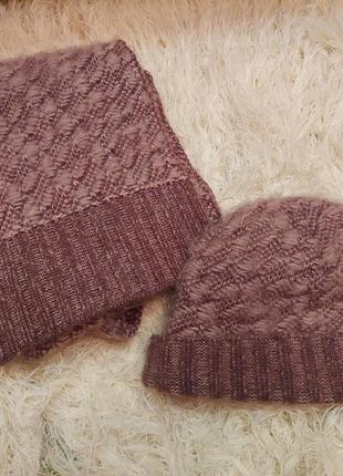 Комплект, набор шапка шарф, зима.2 фото