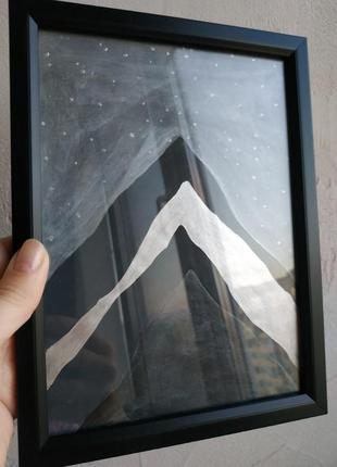 Інтер`єрна картина акрилом "гори", постер, подарунок, ручна робота5 фото