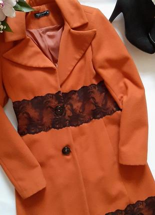 Терракотовое кашемировое пальто м, итальянский бренд rinascimento2 фото