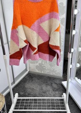 Красивый разноцветный свитер, р. хл.2 фото