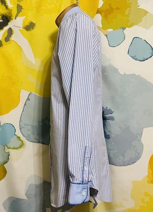 Оригинальная хлопковая рубашка d&amp;g dolce&amp;gabbana голубого цвета в полоску2 фото