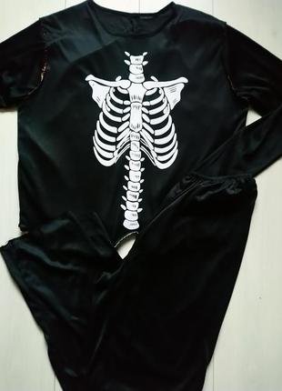 Карнавальний костюм двухсторонній дракула скелет на хеллоуїн halloween l/xl