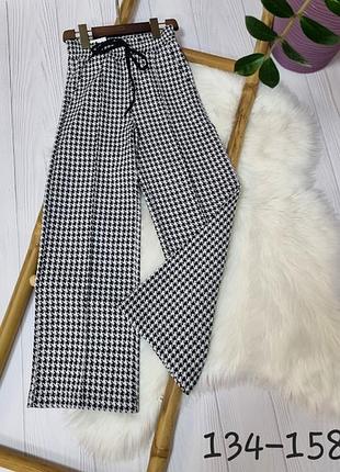 Стильные штанишки палаццо гусиная лапка