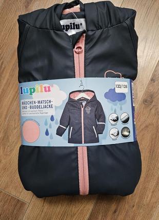 Lupilu куртка грязепруф  на флісі 122/128 р на 6-8 р дощовик на дівчинку дождевик на девочку