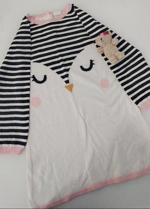 Б/в н&amp;м теплое платье/туника на 3-4-5 лет