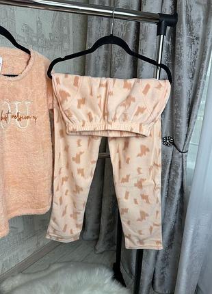 Тепла піжама кофта і штани велсофт