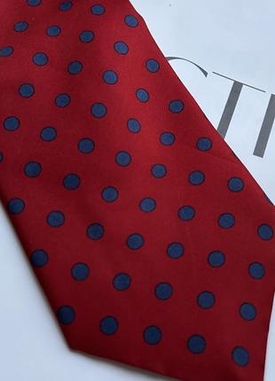 Шелковый галстук красная в горошек