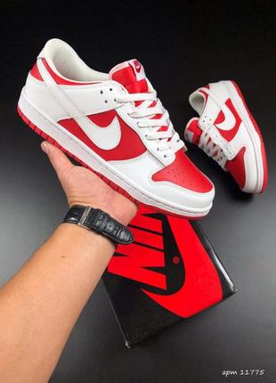 Р.43, 44, 46 кросівки nike sb dunk біло/червоні ks 11775