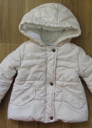 Теплая демисезонная деми фирменная осенняя весенняя куртка курточка для девочки 18 месяцев 1,5 года7 фото