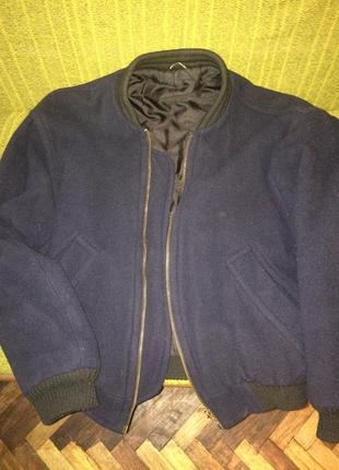 Куртка -бомбер top man темно синего цвета (очень теплый)