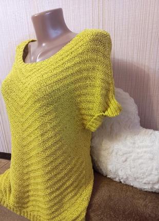 Лимонна жовта крутая кофта вязаная джемпер свитер без рукавов кофтинка2 фото