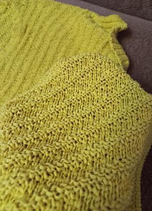 Лимонна жовта крутая кофта вязаная джемпер свитер без рукавов кофтинка5 фото