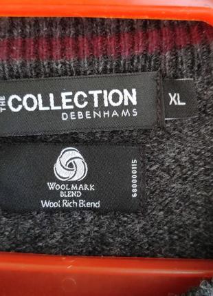 Оригинальный стильный свитер джемпер полувер collection debenhams wool mark blend woolton biend lambswool шерсть с мужского плеча5 фото