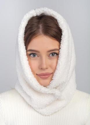 Женский теплый зимний капор букле, баранец