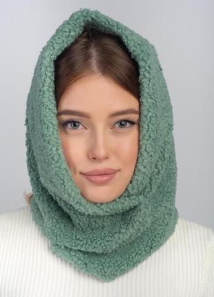 Женский теплый зимний капор букле, баранец