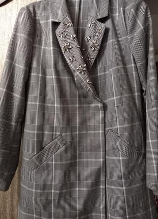 Новый шикарный пиджак френч со стразами в итальянском стиле оазмер 48-50.1 фото