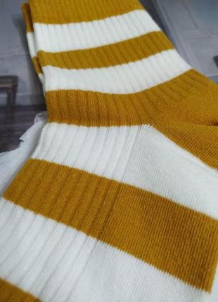 Желтые белые носки носочки хлопковые полоски качественные2 фото