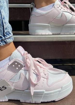 Женские кроссовки nike Hachimura , натуральная кожа , белые с розовыми вставками