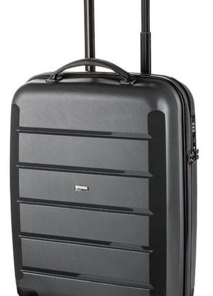 Малый пластиковый чемодан 30l topmove черный1 фото