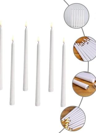 Світлодіодна led свічка на батарейках led candle white 27 см2 фото