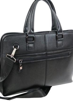 Шкіряний чоловічий портфель, сумка giorgio ferretti чорна5 фото