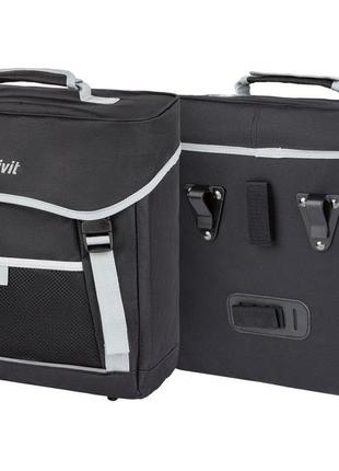 Велосумка з дощовиком 17 l crivit pannier bag ian374191 чорна2 фото