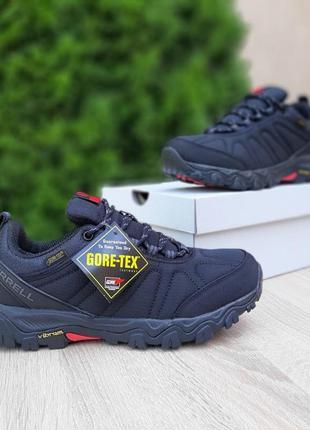 Зимние мужские кроссовки merrell moab gore-tex black red термо3 фото