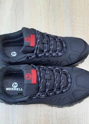 Зимние мужские кроссовки merrell moab gore-tex black red термо4 фото