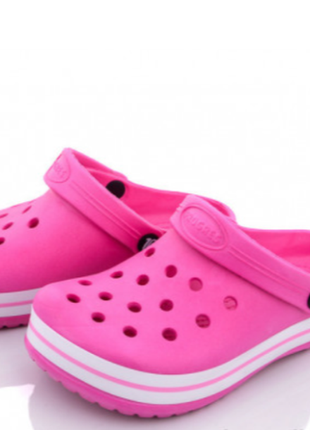 Женские тапочки crocs, розовые1 фото