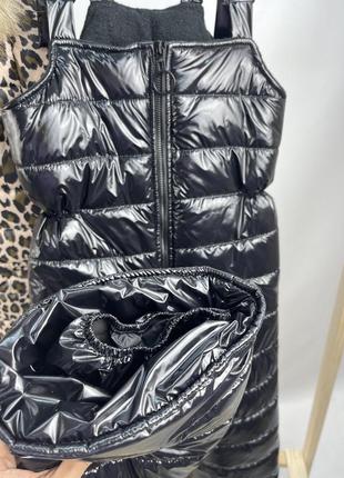 Зимний костюм с енотом на флисе до -30 мороза куртка тигровая брюки черные5 фото
