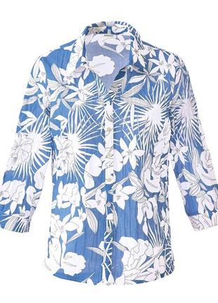 Красивая блуза рубашка damart цветочный принт 4xl 5xl