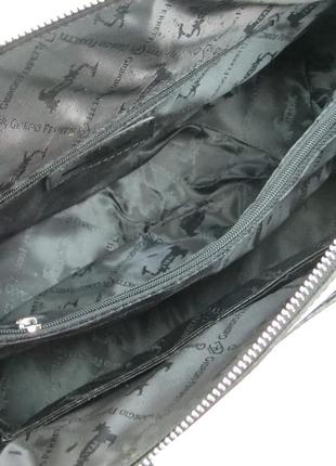 Небольшая женская кожаная сумка giorgio ferretti черная10 фото