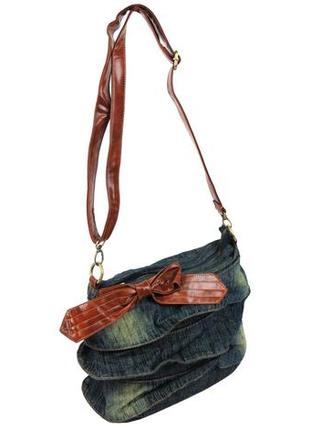 Женская сумка fashion jeans bag темно-синяя2 фото