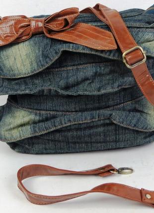 Женская сумка fashion jeans bag темно-синяя5 фото