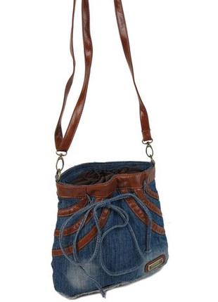 Джинсовая сумка женская fashion jeans bag синяя2 фото