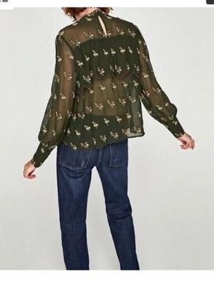 Zara   роскошная блуза,премиум коллекция,с вышивкой . м. 10.3810 фото