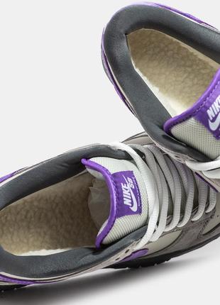 Мужские кроссовки с мехом nike sb dunk low purple pegion fur6 фото