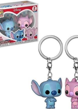 Ліло та стіч брелоки комплект брелок-фігурок funko lilo & stitch стіч та ангел stitch & angel disney 2 брелоки