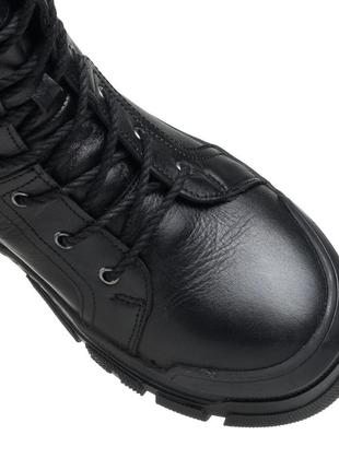 Ботинки зимние женские черные кожаные с молнией 512цz7 фото