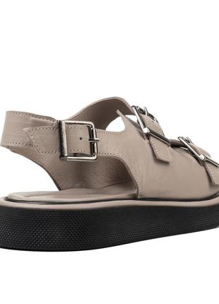 Босоніжки жіночі бежеві шкіряні 1537лz-а4 фото