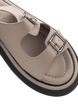 Босоніжки жіночі бежеві шкіряні 1537лz-а7 фото