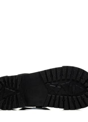 Босоножки черные кожаные на тракторной подошве 1448лz6 фото